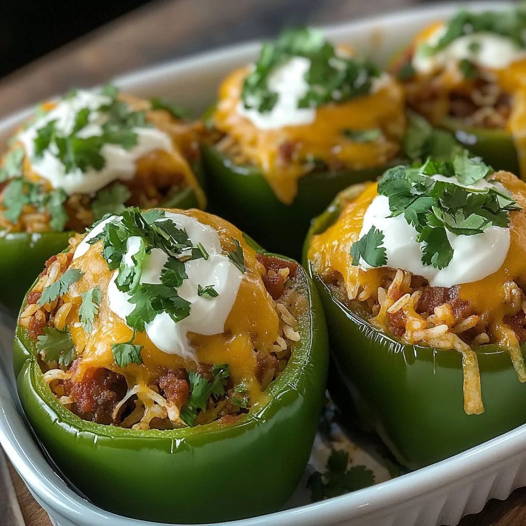 Delicious air fryer stuffed peppers ready to serve