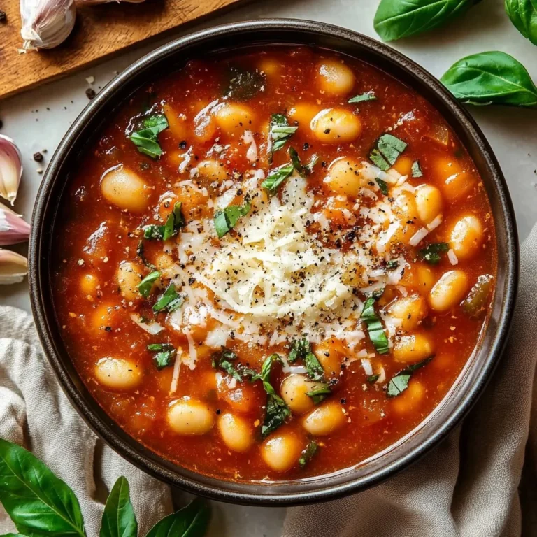 A bowl of hearty antibiotic-inspired Italian soup with fresh ingredients.