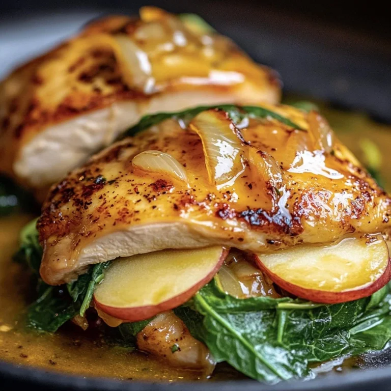 Apple Brie Chicken with Stuffing served on a plate, garnished with herbs.