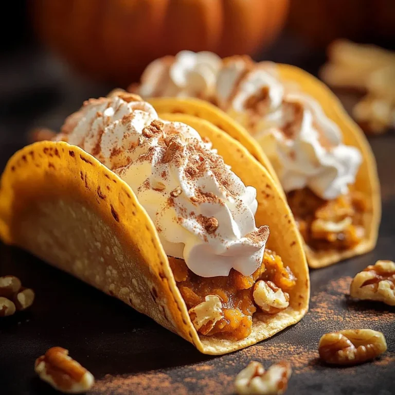 Delicious autumn pumpkin pie tacos served on a cozy table decor