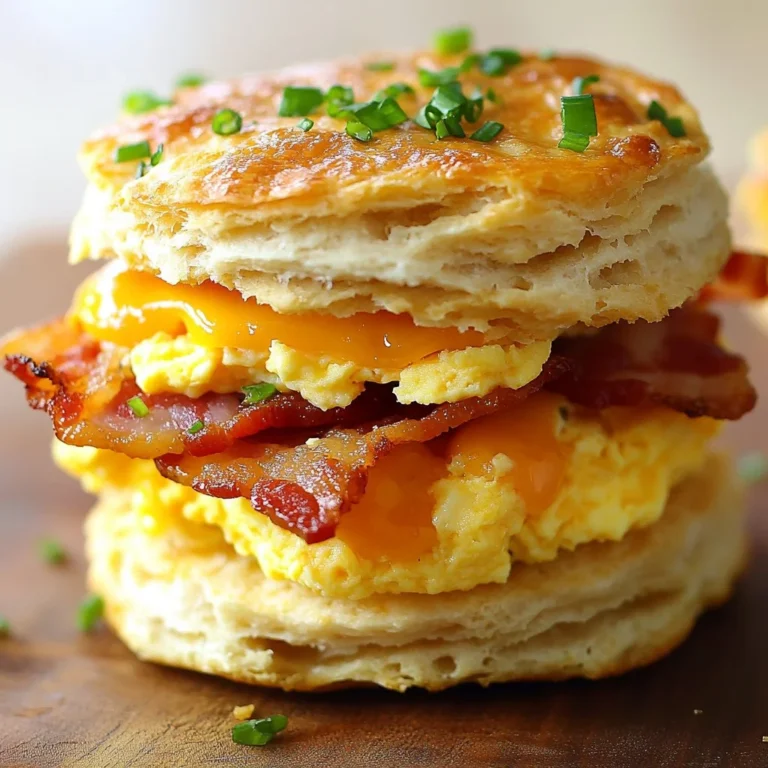 Delicious Bacon Egg Cheese Biscuit Sandwich ready to enjoy for breakfast