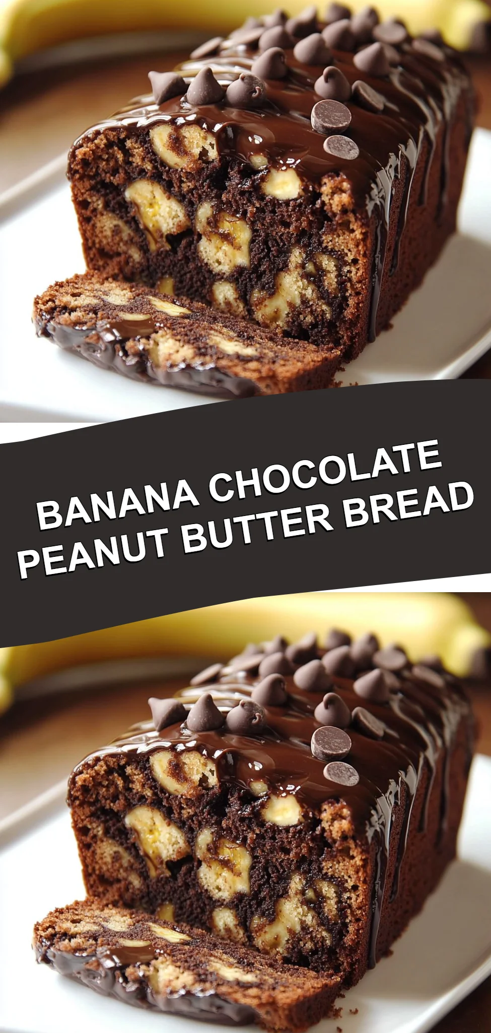 Banana Chocolate Peanut Butter Bread