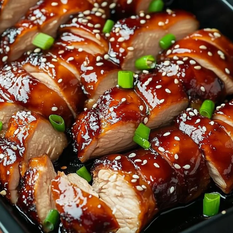 Juicy Barbecued Char Siu Chicken served with garnishes