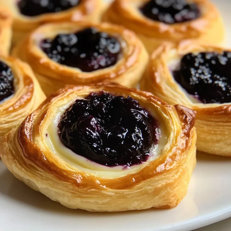 Blueberry Swirl Cream Cheese Danish with cream cheese filling and blueberries