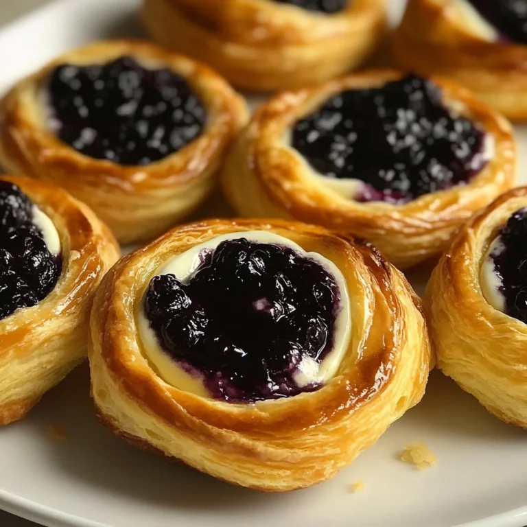 Blueberry swirl cream cheese danish, a delicious pastry dessert.