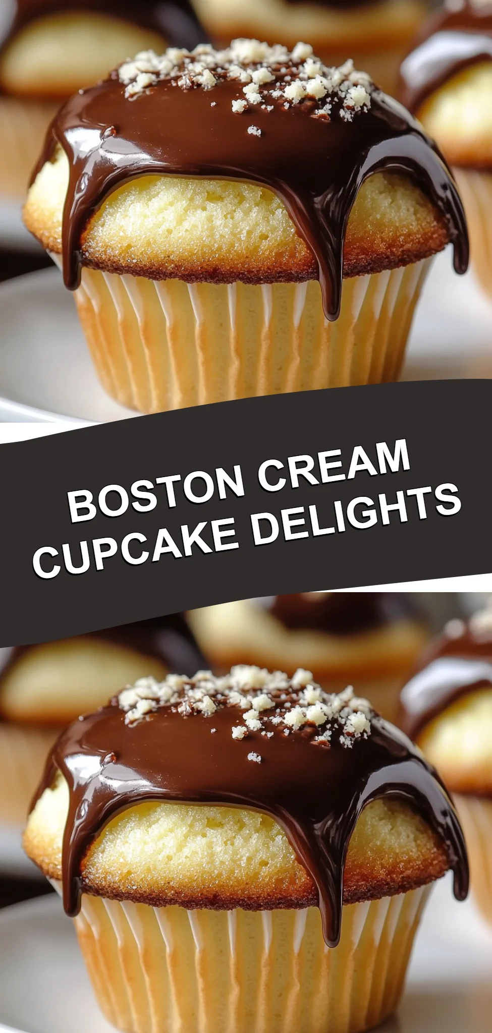 Boston Cream Cupcake Delights