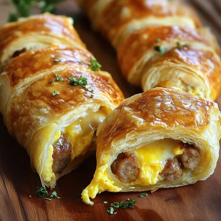 Delicious breakfast sausage egg cheese rolls ready to enjoy.