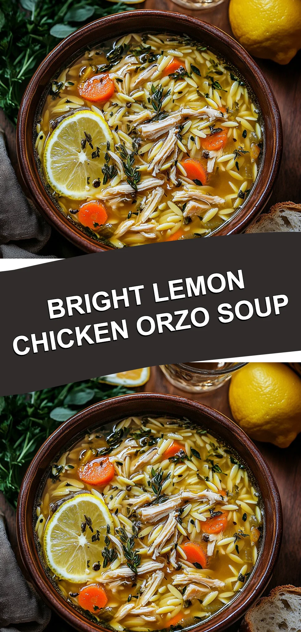 Bright Lemon Chicken Orzo Soup