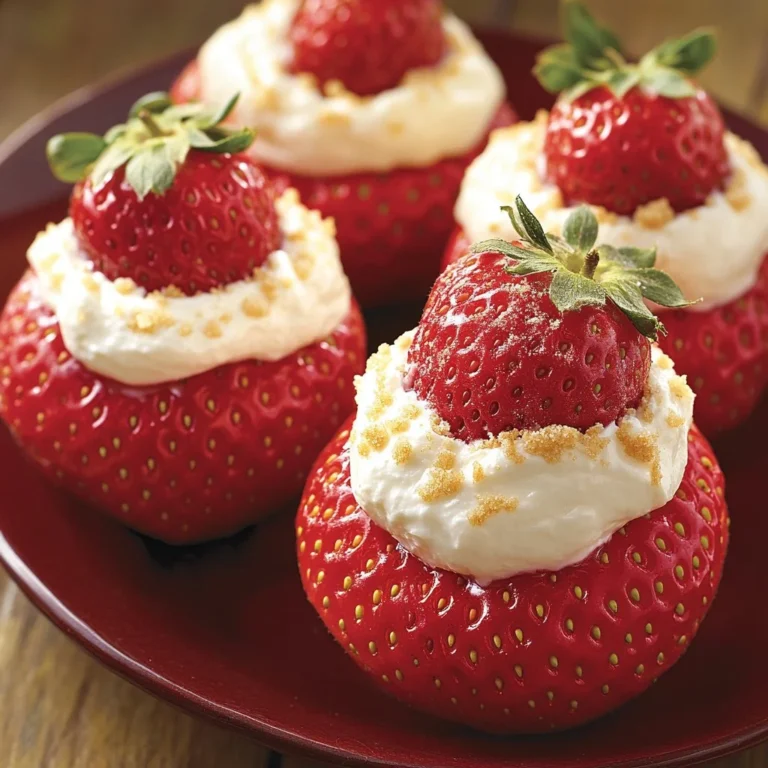 Delicious cheesecake-stuffed strawberries served on a platter