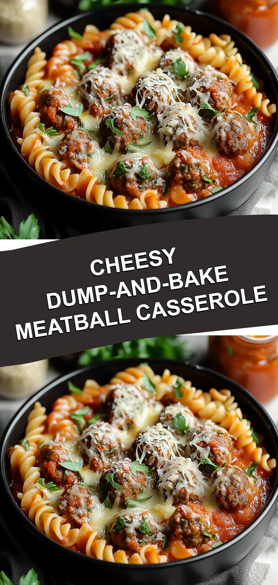 Cheesy Dump-and-Bake Meatball Casserole