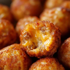 Delicious cheesy sausage bites ready to serve as a tasty snack or appetizer.