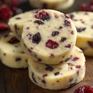 Cherry Cocoa Shortbread Cookies on a plate with cherries and cocoa powder