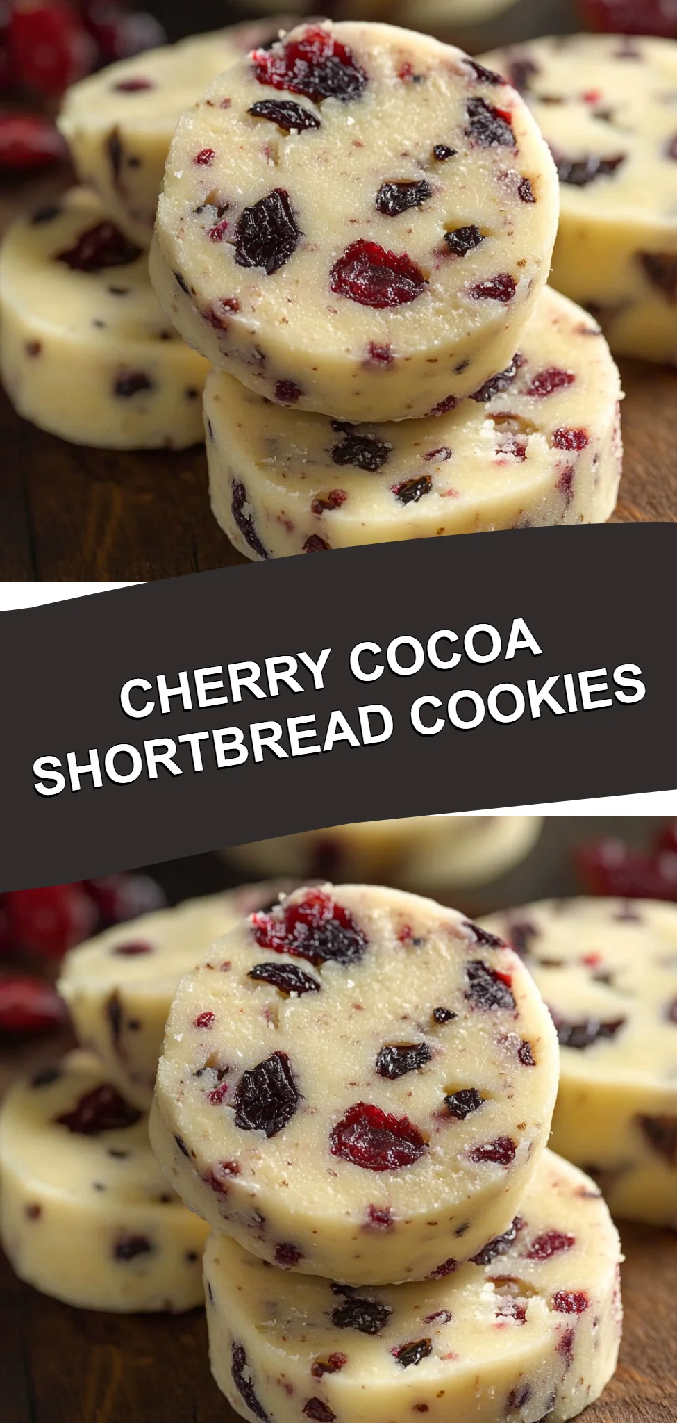 Cherry Cocoa Shortbread Cookies