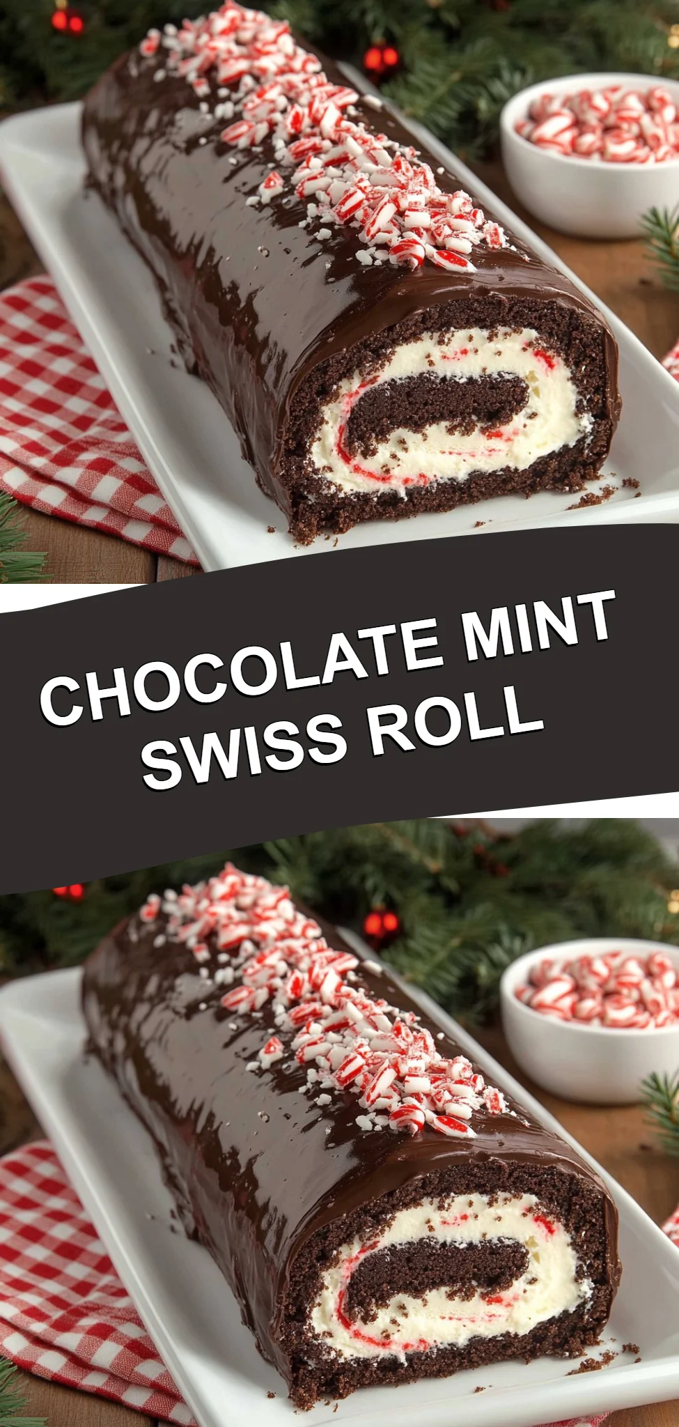 Chocolate Mint Swiss Roll