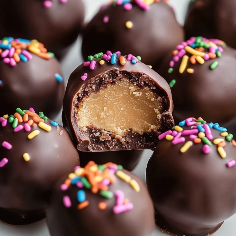 Delicious Chocolate Peanut Butter Truffles coated in chocolate