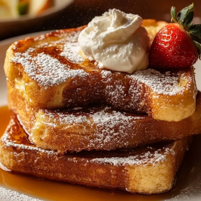 Delicious Cinnamon Churro French Toast topped with cinnamon sugar