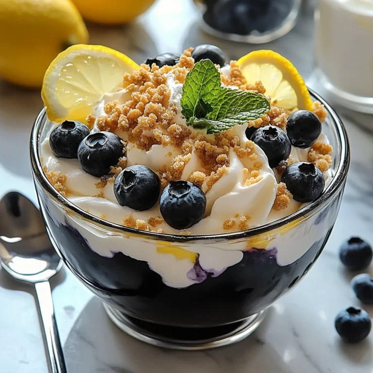 Citrus Burst Trifle layered with blueberries and citrus fruits