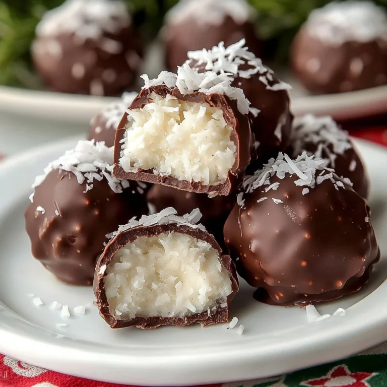 Delicious Coconut Chocolate Cream Balls ready to be enjoyed as a sweet treat.