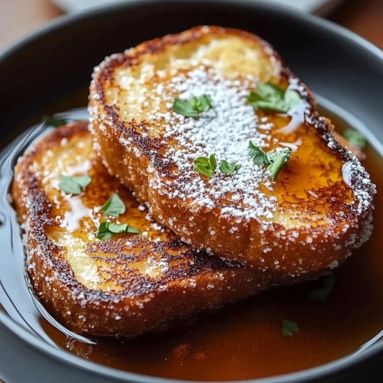 Delicious Coconut Crunch French Toast garnished with fresh fruit and syrup