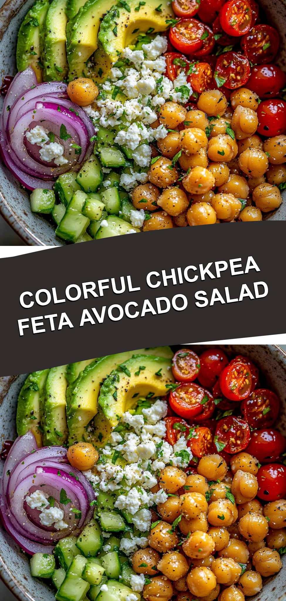 Colorful Chickpea Feta Avocado Salad