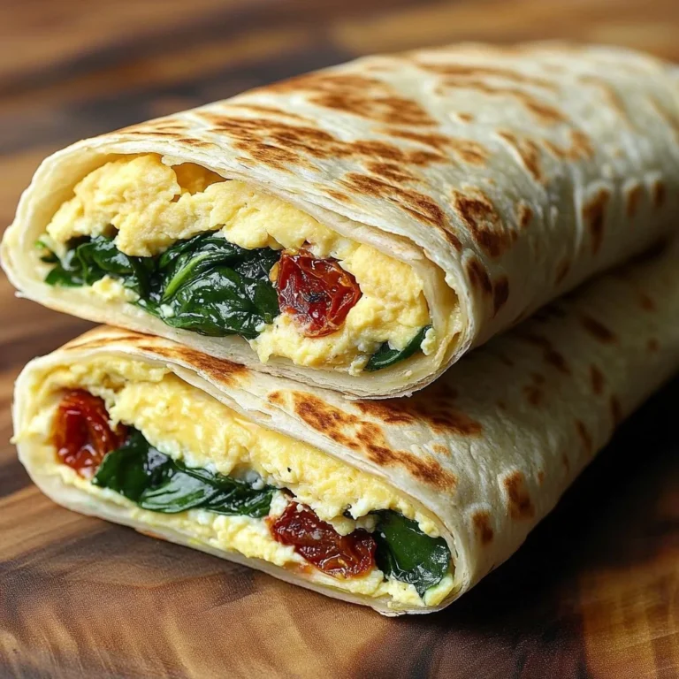 Copycat spinach egg white feta wrap on a plate, garnished with herbs.