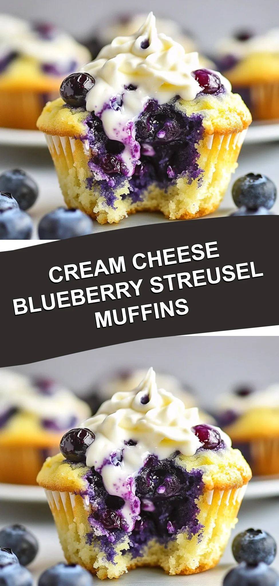 Cream Cheese Blueberry Streusel Muffins