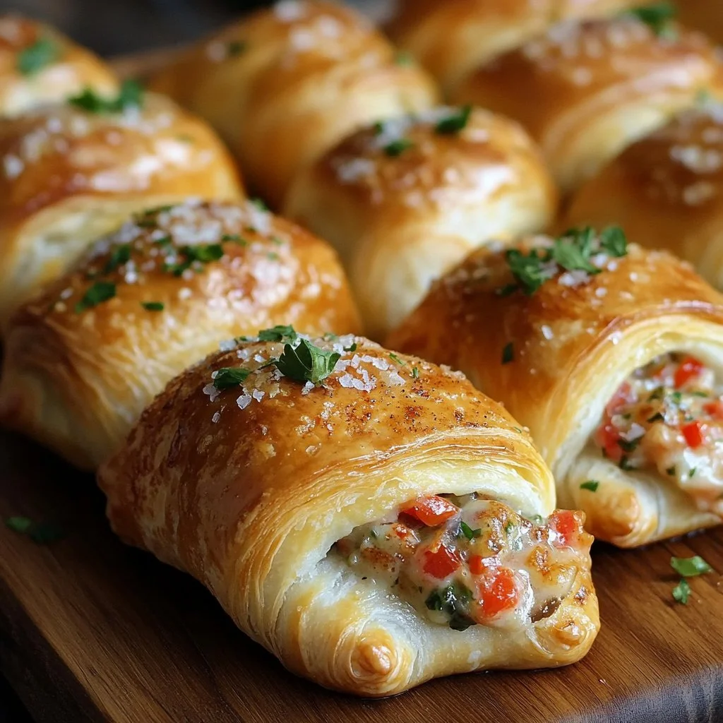 Cream Cheese Sausage Crescent Rolls, a savory and creamy appetizer wrapped in flaky crescent dough
