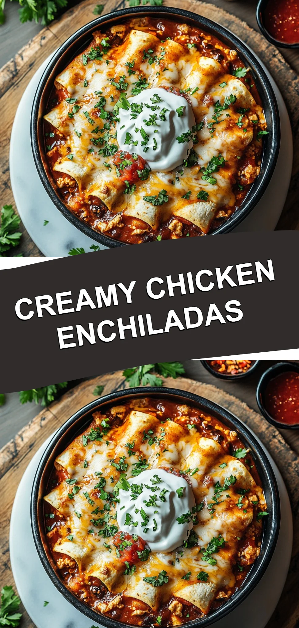 Creamy Chicken Enchiladas