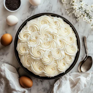 A bowl of creamy French buttercream frosting ready for cake decorating