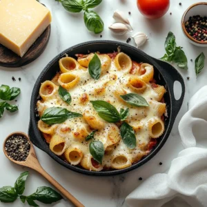 Creamy spinach cheese stuffed shells served in a dish