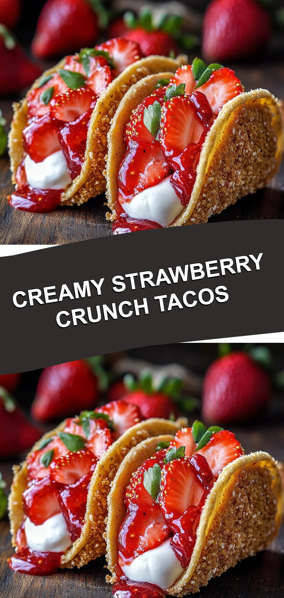 Creamy Strawberry Crunch Tacos