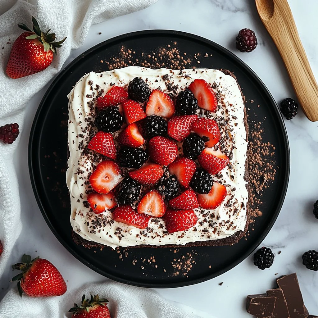 Delicious creamy strawberry tiramisu dessert served in a glass dish