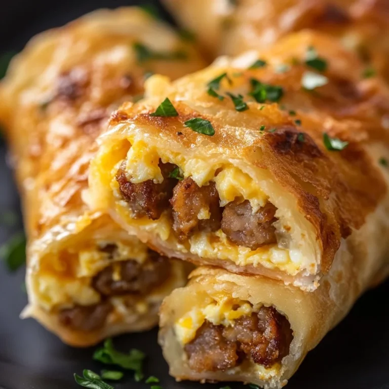 Crispy air fryer breakfast roll-ups served on a plate
