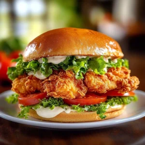 Crispy Chicken Caesar Sandwich with fresh ingredients and delicious toppings