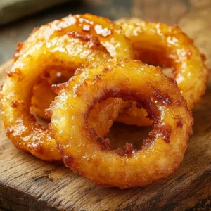 Crispy fried pineapple rings served on a plate