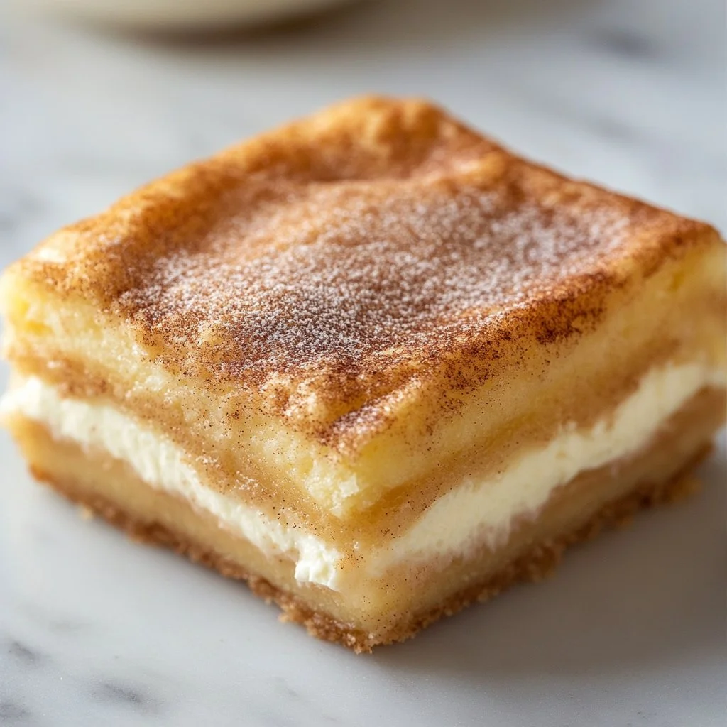 Delicious crispy sopapilla cheesecake topped with cinnamon and sugar