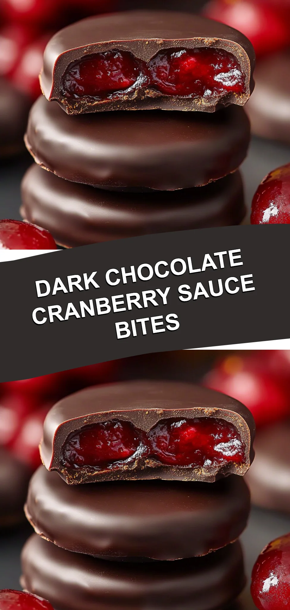 Dark Chocolate Cranberry Sauce Bites