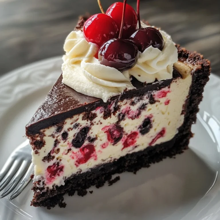Decadent Black Forest Cheesecake with chocolate and cherries