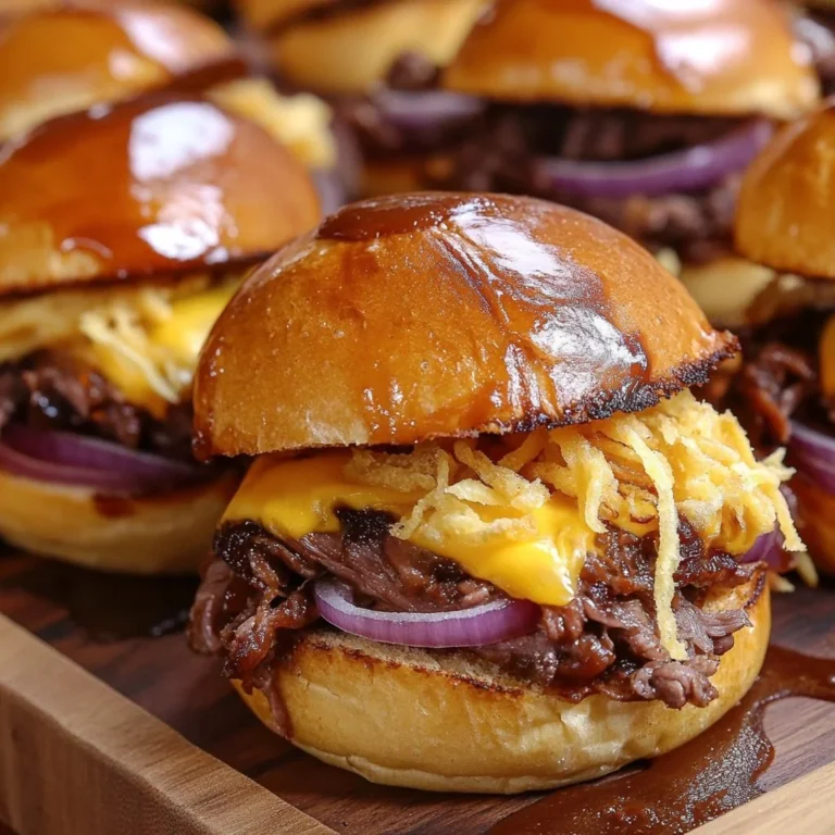 Dr Pepper BBQ Beef Sliders served on a platter with toppings