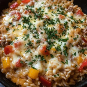Easy one-pan pepper skillet dish with colorful bell peppers and spices