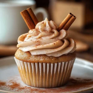 Frosted Vanilla Chai Pumpkin Latte Cupcakes topped with creamy frosting