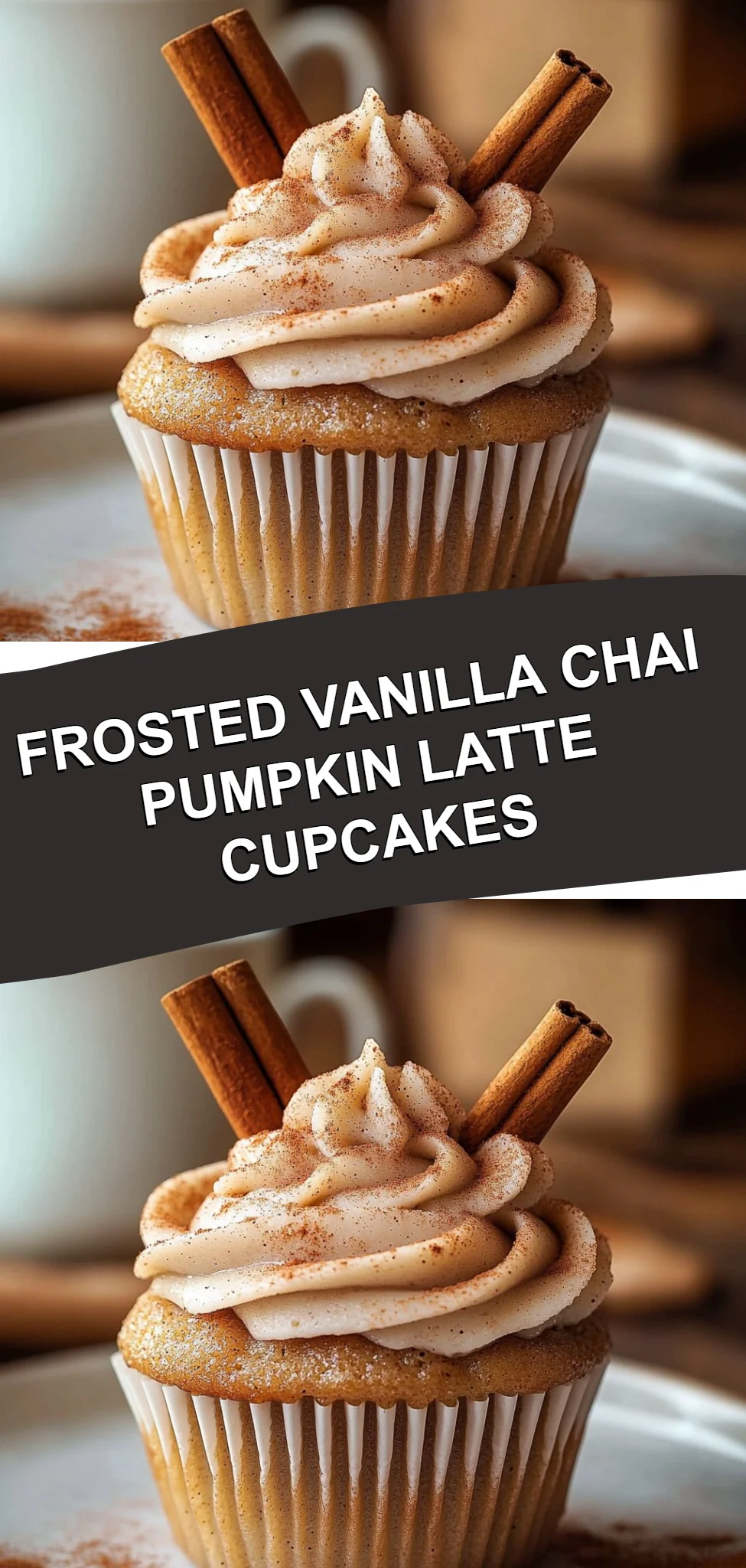 Frosted Vanilla Chai Pumpkin Latte Cupcakes