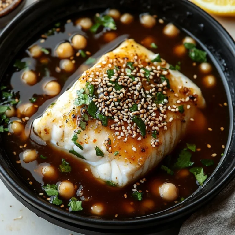 Ginger-glazed soy cod fillet served with vegetables on a plate