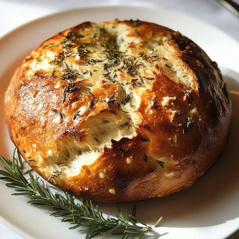 Delicious Hearty Crockpot Herb Bread fresh out of the slow cooker