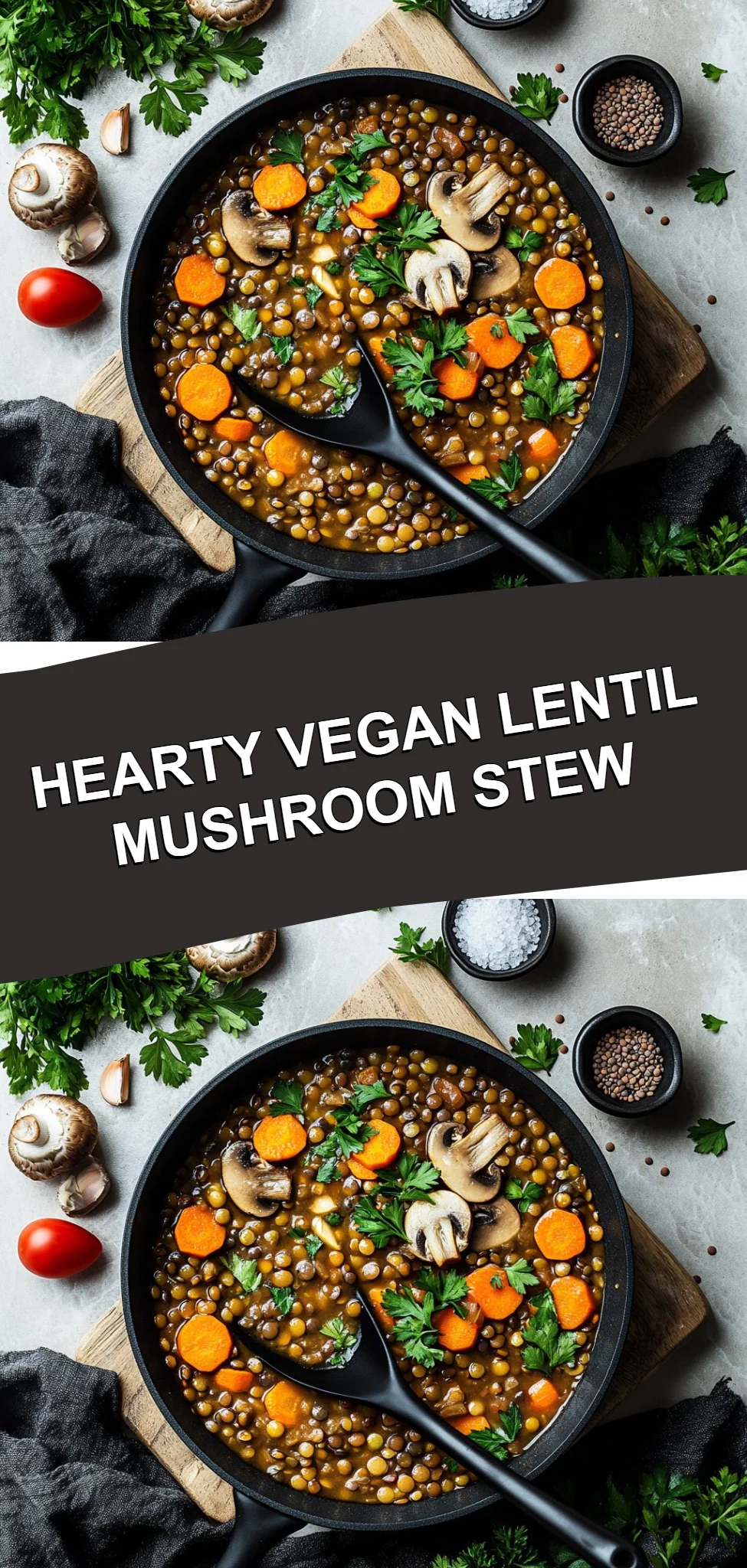 Hearty Vegan Lentil Mushroom Stew