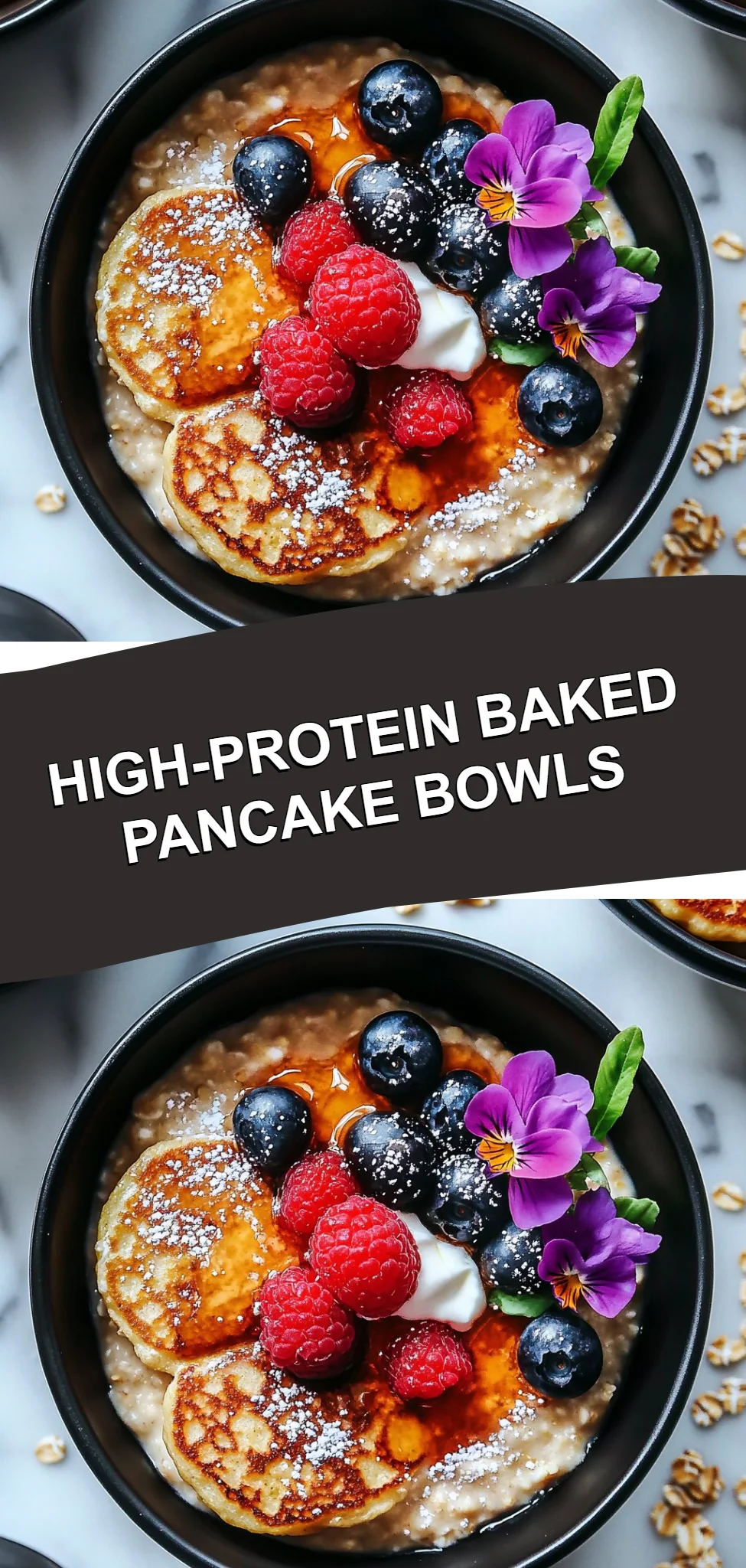 High-Protein Baked Pancake Bowls