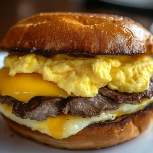 Homemade Steak Egg Cheese sandwich recipe inspired by McDonald's