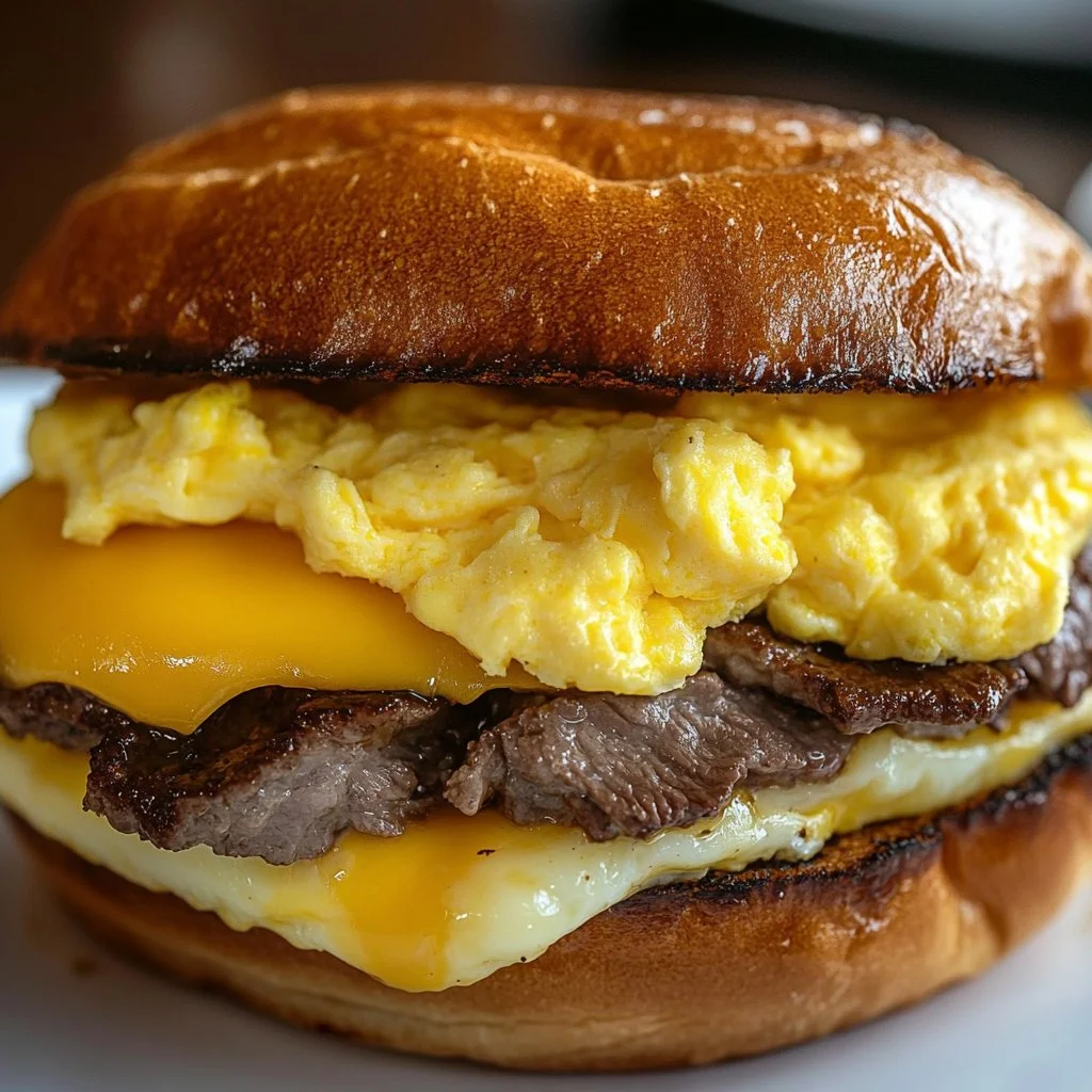 Homemade Steak Egg Cheese sandwich recipe inspired by McDonald's