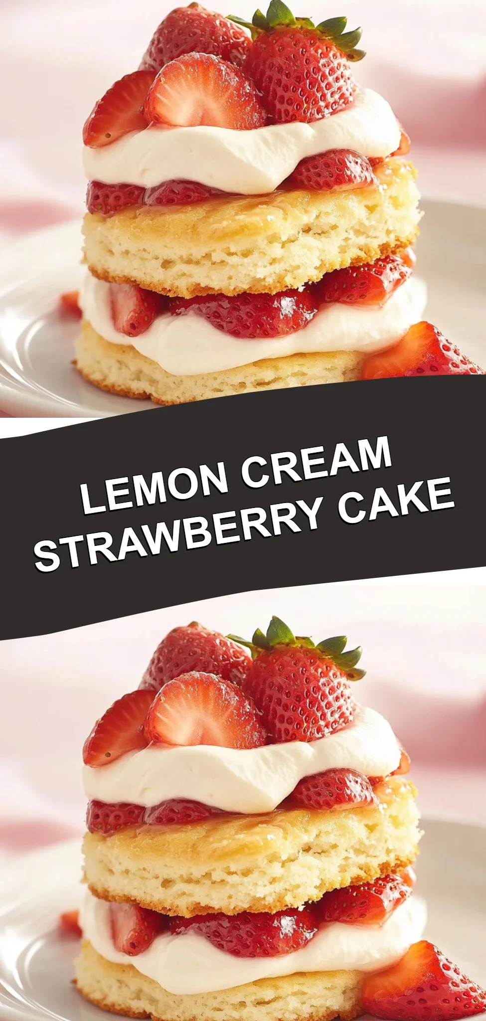 Lemon Cream Strawberry Cake