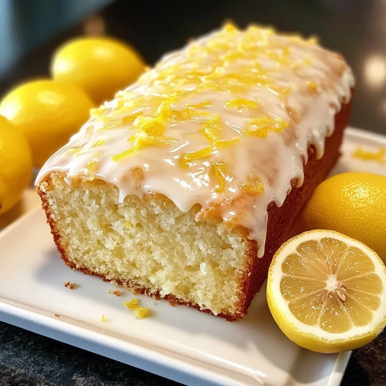 Delicious slice of homemade Lemon Loaf on a wooden table